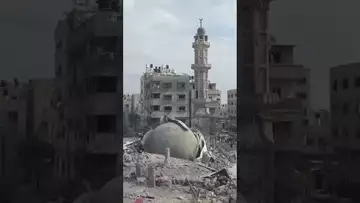 #israel — drone video shows damage in Gaza City #warzone #shorts