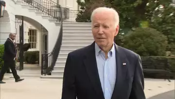 Biden says won't comment on Trump as he departs White House