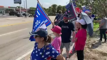 Trump Supporters Line Streets in West Palm Beach