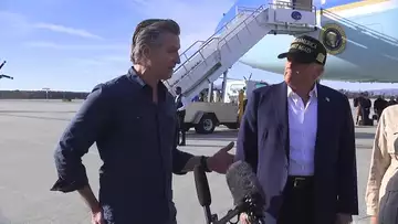 Trump Greets Newsom in California to Tour Disaster Areas