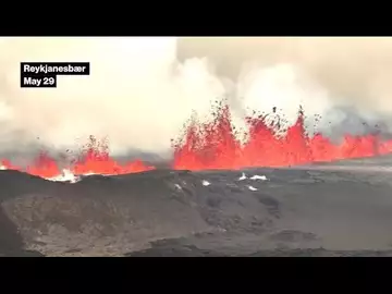 Volcano Near Icelandic Fishing Town Erupting Again