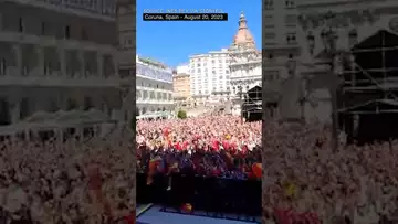 Spain celebrates first ever Women’s World Cup win #soccer #sports