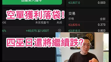 再次完美預測下跌！四巫日比特幣還會繼續跌嗎？62000即將到達？