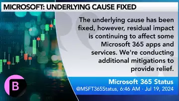 Microsoft Says Underlying Cause of IT Issue Has Been Fixed