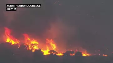 Fire Near Athens Fed By Strong Winds Destroys Homes