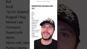 CRYPTO MEMECOIN VOCABULARY 101 ⚠️