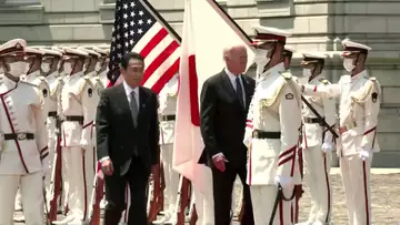 WATCH: President Biden Meets Honor Guard in Tokyo