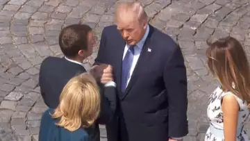 Watch Trump's Epic Handshake With Macron