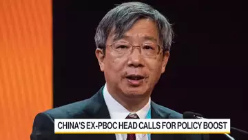 China's Ex-Central Bank Head Calls for Policy Boost to Hit Growth Goal