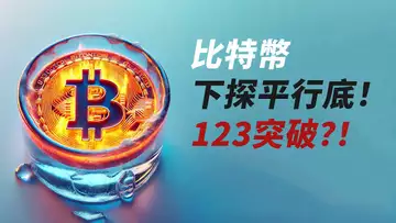 BTC下探平行底？等123突破，最佳交易！