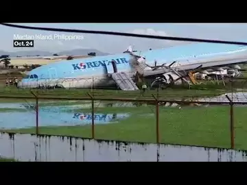 Korean Air Plane Overshoots Runway in Philippines