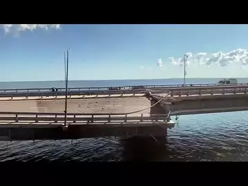 Russia Releases Video of Damaged Bridge to Crimea