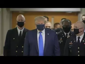 Trump Wears Face Mask on Visit to Walter Reed